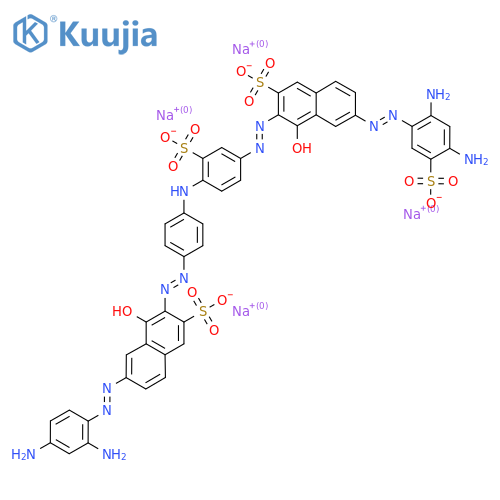 Tetrasodium;6-[(2,4-diaminophenyl)diazenyl]-3-[[4-[4-[[7-[(2,4-diamino-5-sulfonatophenyl)diazenyl]-1-hydroxy-3-sulfonatonaphthalen-2-yl]diazenyl]-2-sulfonatoanilino]phenyl]diazenyl]-4-hydroxynaphthalene-2-sulfonate structure