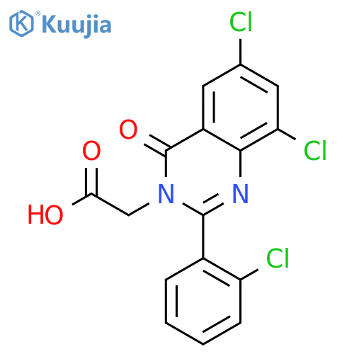 [6,8-dichloro-2-(2-chlorophenyl)-4-oxoquinazolin-3(4H)-yl]acetic acid structure