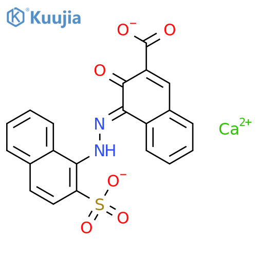 2-Naphthalenecarboxylicacid, 3-hydroxy-4-[2-(2-sulfo-1-naphthalenyl)diazenyl]-, calcium salt (1:1) structure