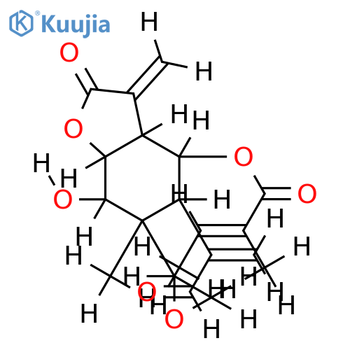 1S,2-Epoxide,6-angeloyl-(6beta,7alpha,8alpha,9alpha)-6,9-Dihydroxy-15-oxo-1,3,11(13)-elematrien-12,8-olide structure