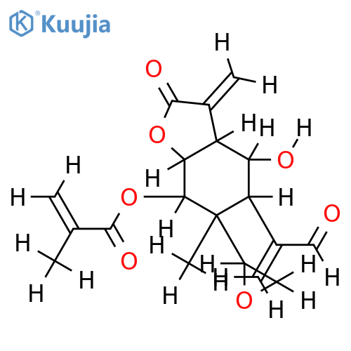 1S,2-Epoxide,9-(2-methylpropenoyl)-(6beta,7alpha,8alpha,9alpha)-6,9-Dihydroxy-15-oxo-1,3,11(13)-elematrien-12,8-olide structure