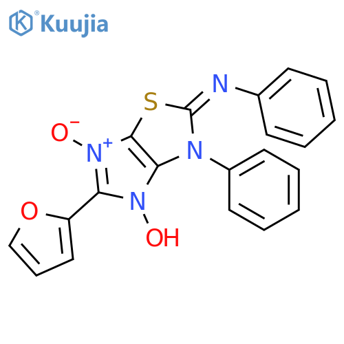 Benzenamine,N-[5-(2-furanyl)-3,4-dihydro-4-hydroxy-6-oxido-3-phenyl-2H-imidazo[4,5-d]thiazol-2-ylidene]- structure