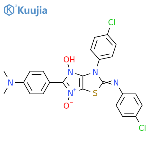 Benzenamine,4-[3-(4-chlorophenyl)-2-[(4-chlorophenyl)imino]-3,4-dihydro-4-hydroxy-6-oxido-2H-imidazo[4,5-d]thiazol-5-yl]-N,N-dimethyl- structure