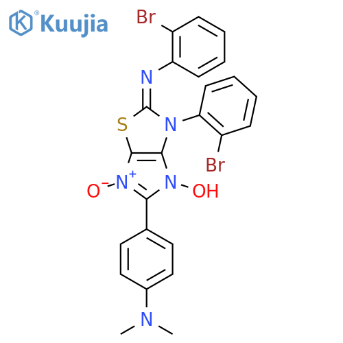 Benzenamine,4-[3-(2-bromophenyl)-2-[(2-bromophenyl)imino]-3,4-dihydro-4-hydroxy-6-oxido-2H-imidazo[4,5-d]thiazol-5-yl]-N,N-dimethyl- structure