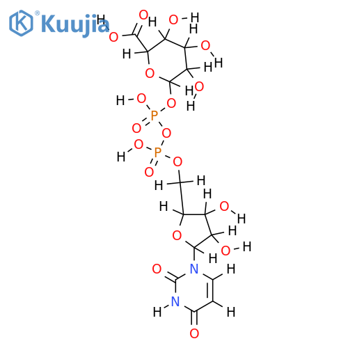 O1-(1,2-dihydroxy-2-uridin-5'-yloxy-diphosphoryl)-alpha-D-galactopyranuronic acid structure