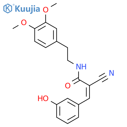 2-cyano-N-[2-(3,4-dimethoxyphenyl)ethyl]-3-(3-hydroxyphenyl)prop-2-enamide structure