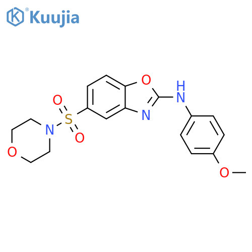 N-(4-methoxyphenyl)-5-(morpholine-4-sulfonyl)-1,3-benzoxazol-2-amine structure