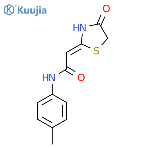 N-(4-Methylphenyl)-2-(4-oxo-1,3-thiazolidin-2-ylidene)acetamide structure