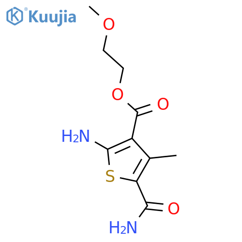 2-methoxyethyl 2-amino-5-carbamoyl-4-methylthiophene-3-carboxylate structure