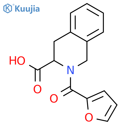 2-(Furan-2-carbonyl)-1,2,3,4-tetrahydro-isoquinoline-3-carboxylic acid structure