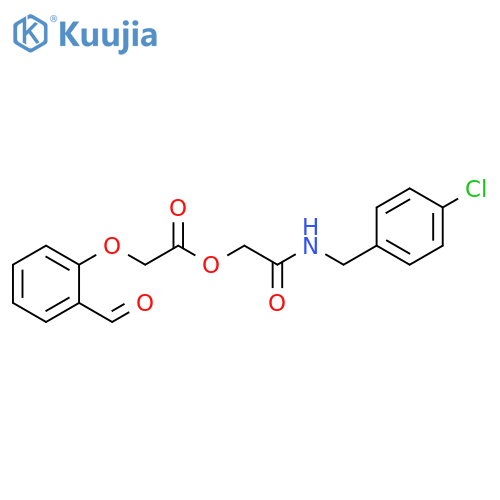 2-[[(4-Chlorophenyl)methyl]amino]-2-oxoethyl 2-(2-formylphenoxy)acetate structure
