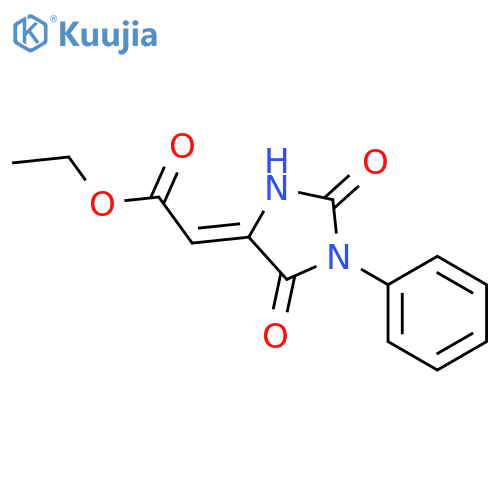 ethyl 2-(4E)-2,5-dioxo-1-phenylimidazolidin-4-ylideneacetate structure