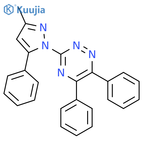 1,2,4-Triazine, 3-(3-methyl-5-phenyl-1H-pyrazol-1-yl)-5,6-diphenyl- structure