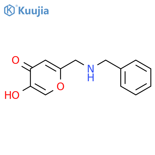 4H-Pyran-4-one, 5-hydroxy-2-[[(phenylmethyl)amino]methyl]- structure
