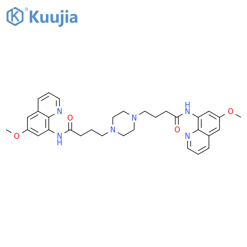 1,4-Piperazinedibutanamide, N,N'-bis(6-methoxy-8-quinolinyl)- structure