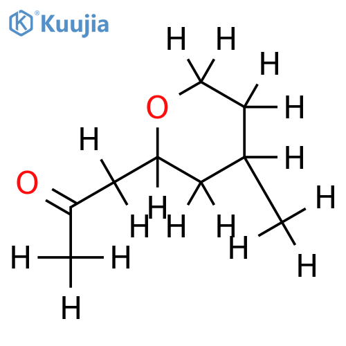 (2R*,4S*)-form-(Tetrahydro-4-methyl-2H-pyran-2-yl)-2-propanone, structure