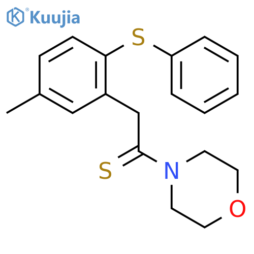 MORPHOLINE, 4-[2-[5-METHYL-2-(PHENYLTHIO)PHENYL]-1-THIOXOETHYL]- structure