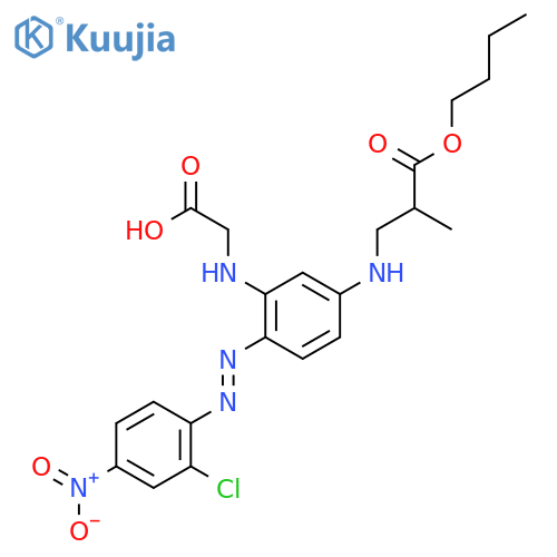 N-(5-{[(2R)-3-butoxy-2-methyl-3-oxopropyl]amino}-2-[(E)-(2-chloro-4-nitrophenyl)diazenyl]phenyl)glycine structure