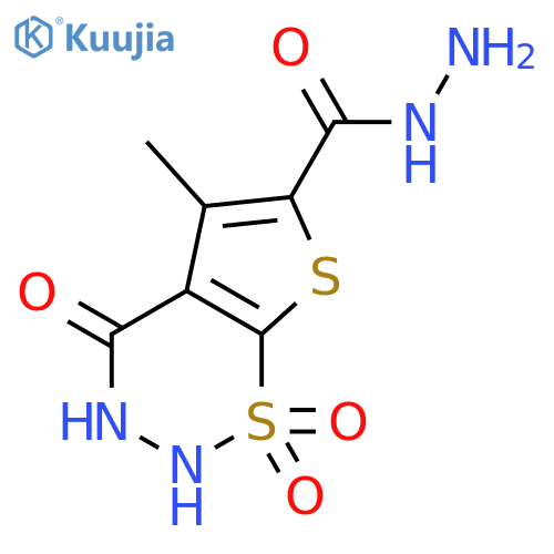 <br>5-methyl-4-oxo-3,4-dihydro-2H-thieno[3,2-e][1,2,3]thiadiazine-6-carbohydraz ide 1,1-dioxide structure