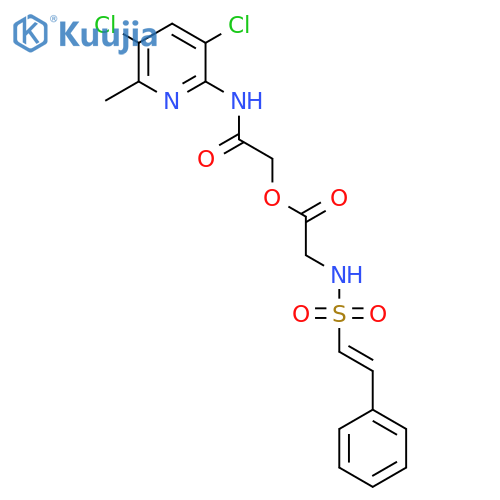 [(3,5-Dichloro-6-methylpyridin-2-yl)carbamoyl]methyl 2-(2-phenylethenesulfonamido)acetate structure