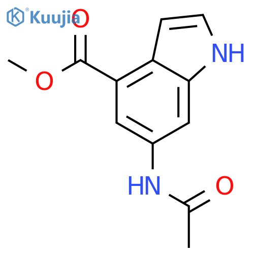1H-INDOLE-4-CARBOXYLIC ACID, 6-(ACETYLAMINO)-, METHYL ESTER structure