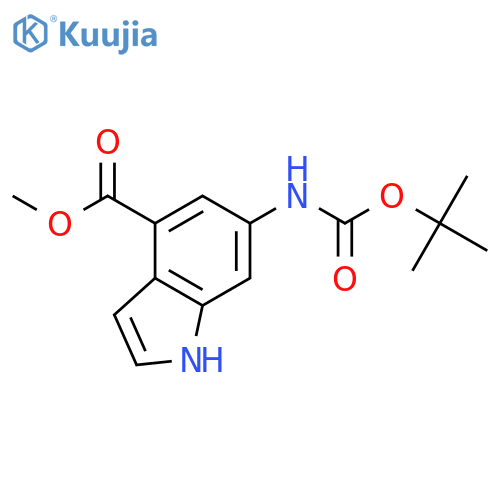Methyl 6-((tert-butoxycarbonyl)amino)-1H-indole-4-carboxylate structure