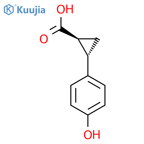 trans-2-(4-hydroxyphenyl)cyclopropane-1-carboxylic acid structure