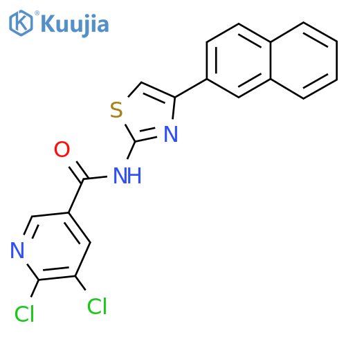 5,6-dichloro-N-[4-(naphthalen-2-yl)-1,3-thiazol-2-yl]pyridine-3-carboxamide structure