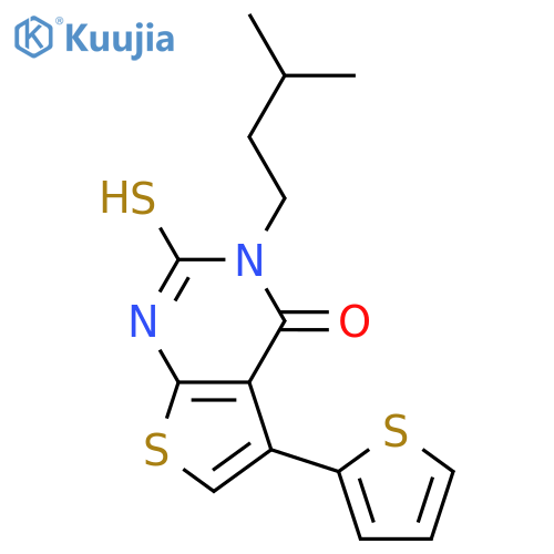 3-(3-methylbutyl)-2-sulfanyl-5-(thiophen-2-yl)-3H,4H-thieno2,3-dpyrimidin-4-one structure