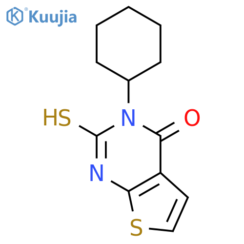3-cyclohexyl-2-sulfanyl-3H,4H-thieno2,3-dpyrimidin-4-one structure