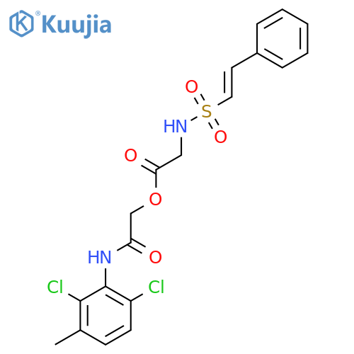 [(2,6-Dichloro-3-methylphenyl)carbamoyl]methyl 2-(2-phenylethenesulfonamido)acetate structure