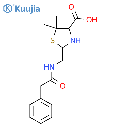(2R-trans)-5,5-Dimethyl-2-(phenylacetyl)aminomethyl-4-thiazolidinecarboxylic Acid structure