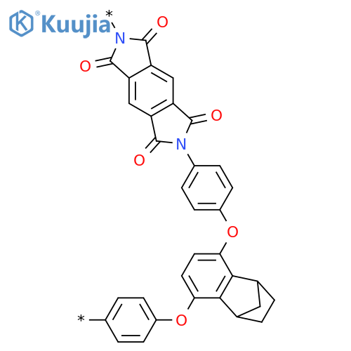 Poly[(5,7-dihydro-1,3,5,7-tetraoxobenzo[1,2-c:4,5-c']dipyrrole-2,6(1H,3H)-diyl)-1,4-phenyleneoxy(1,2,3,4-tetrahydro-1,4-methanonaphthalene-5,8-diyl)oxy-1,4-phenylene] structure