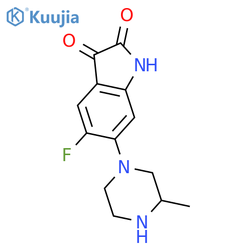1H-INDOLE-2,3-DIONE, 5-FLUORO-6-(3-METHYL-1-PIPERAZINYL)- structure