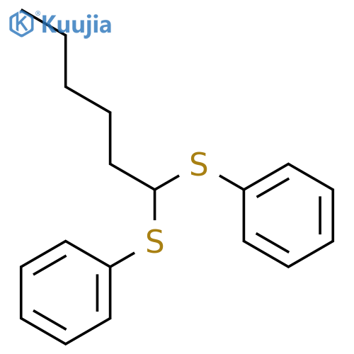 Benzene, 1,1'-[hexylidenebis(thio)]bis- structure