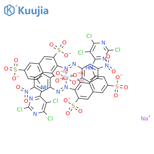Chromate(5-),bis[4-(hydroxy-kO)-3-[2-[2-(hydroxy-kO)-5-nitrophenyl]diazenyl-kN1]-5-[(2,5,6-trichloro-4-pyrimidinyl)amino]-2,7-naphthalenedisulfonato(4-)]-,sodium (1:5) structure