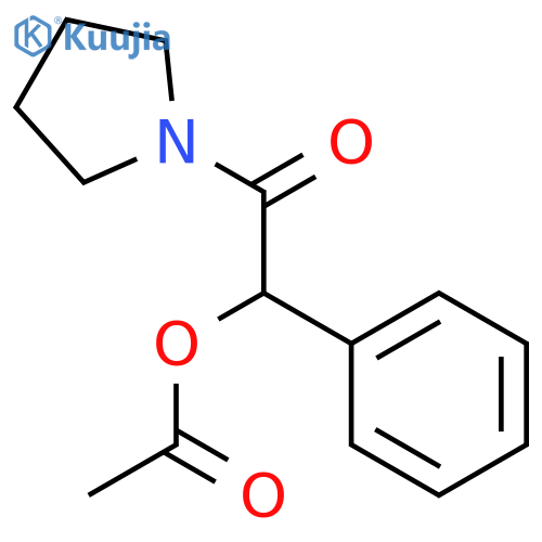 Ethanone,2-(acetyloxy)-2-phenyl-1-(1-pyrrolidinyl)- structure