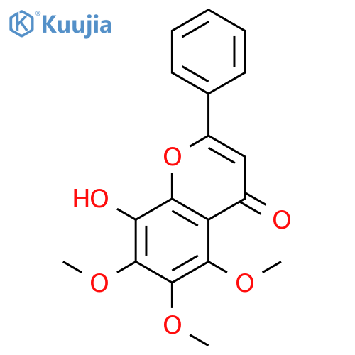 4H-1-Benzopyran-4-one, 8-hydroxy-5,6,7-trimethoxy-2-phenyl- structure