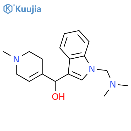 1H-Indole-3-methanol, 1-[(dimethylamino)methyl]-α-(1,2,3,6-tetrahydro-1-methyl-4-pyridinyl)- structure