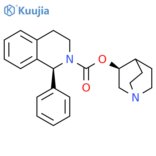 (3S)-1-azabicyclo2.2.2octan-3-yl (1S)-1-phenyl-1,2,3,4-tetrahydroisoquinoline-2-carboxylate structure