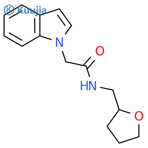 2-(1H-indol-1-yl)-N-(oxolan-2-yl)methylacetamide structure