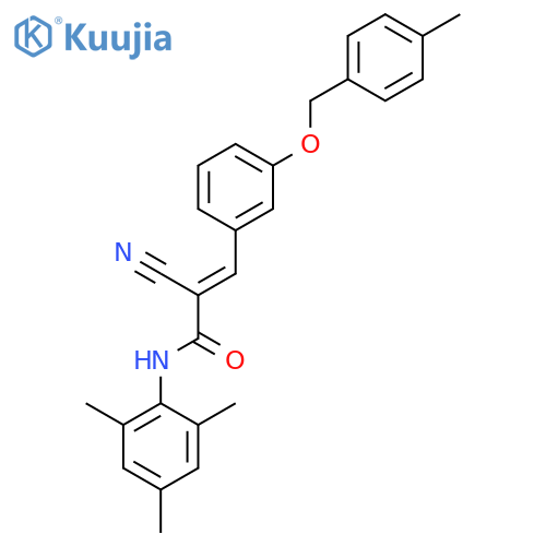 2-Cyano-3-{3-[(4-methylphenyl)methoxy]phenyl}-n-(2,4,6-trimethylphenyl)prop-2-enamide structure