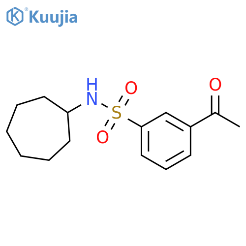 3-acetyl-N-cycloheptylbenzene-1-sulfonamide structure
