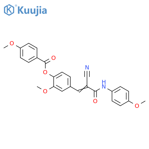 4-[2-Cyano-3-[(4-methoxyphenyl)amino]-3-oxo-1-propen-1-yl]-2-methoxyphenyl 4-methoxybenzoate structure