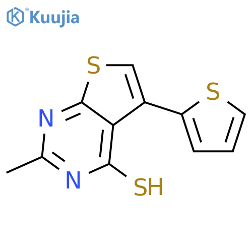 2-Methyl-5-(thiophen-2-yl)thieno2,3-dpyrimidine-4-thiol structure
