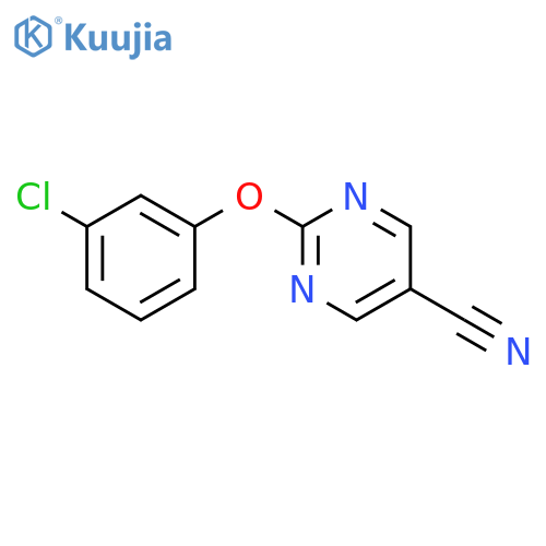 5-PYRIMIDINECARBONITRILE, 2-(3-CHLOROPHENOXY)- structure