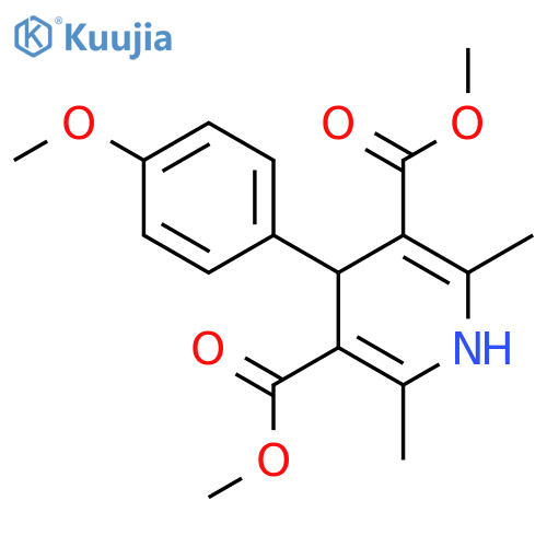 3,5-Pyridinedicarboxylicacid, 1,4-dihydro-4-(4-methoxyphenyl)-2,6-dimethyl-, 3,5-dimethyl ester structure
