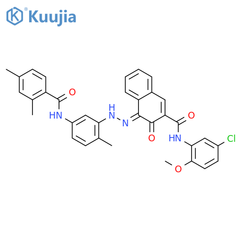 (4Z)-N-(5-chloro-2-methoxyphenyl)-4-(2-{5-[(2,4-dimethylbenzoyl)amino]-2-methylphenyl}hydrazinylidene)-3-oxo-3,4-dihydronaphthalene-2-carboxamide structure