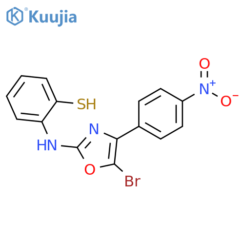 Benzenethiol, 2-[[5-bromo-4-(4-nitrophenyl)-2-oxazolyl]amino]- structure