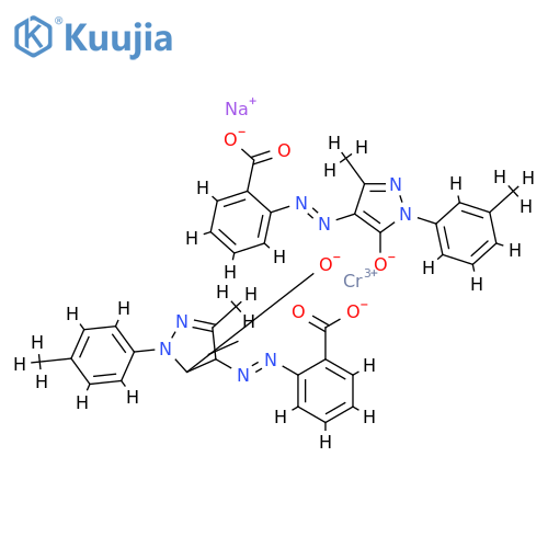 sodium bis[o-[(3-methyl-5-oxo-1-m-tolyl-2-pyrazolin-4-yl)azo]benzoato(2-)]chromate(1-) structure